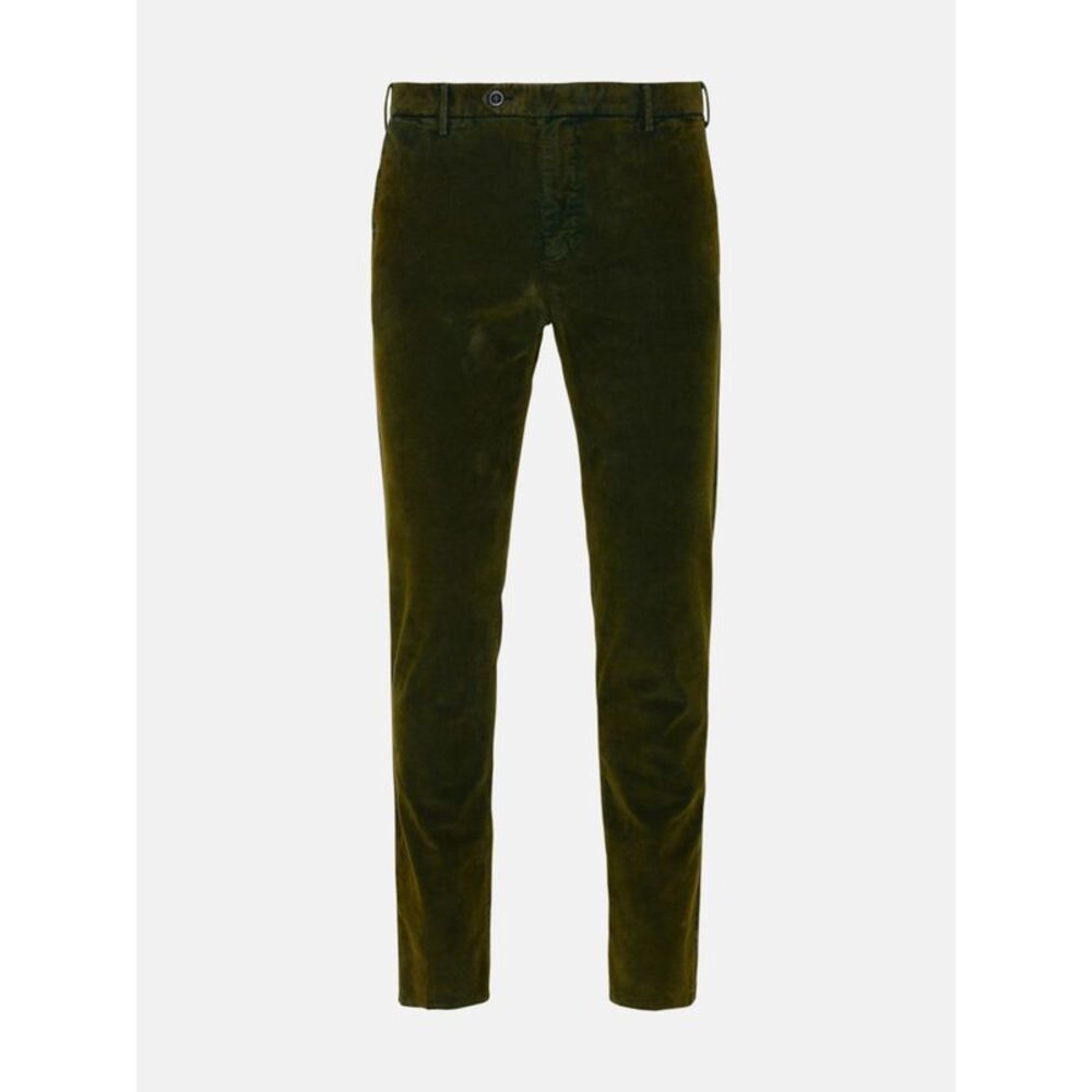 TORIN OPIFICIO Mens Green Tapered, Slim Fit Stretch Pants 52